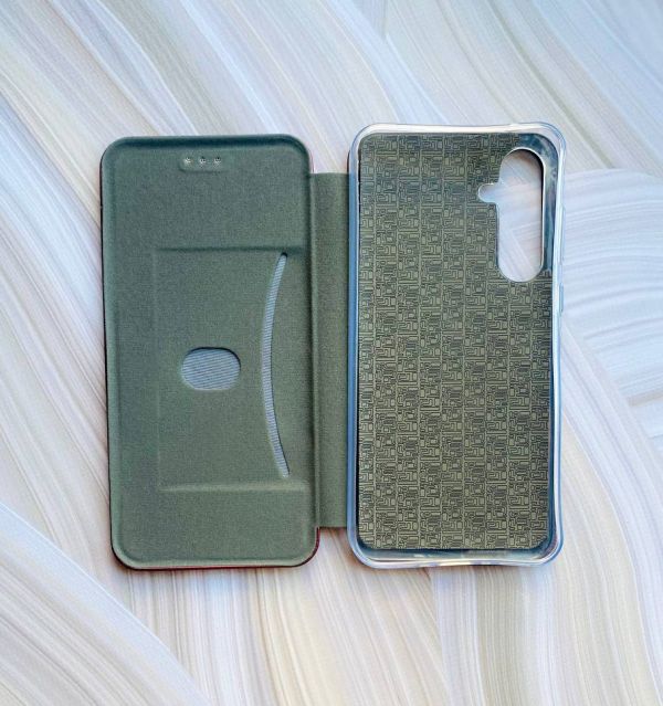Чохол-книжка з малюнком для Samsung Galaxy A35 (A356) Бордовий :: Квітковий фон (принт 369)