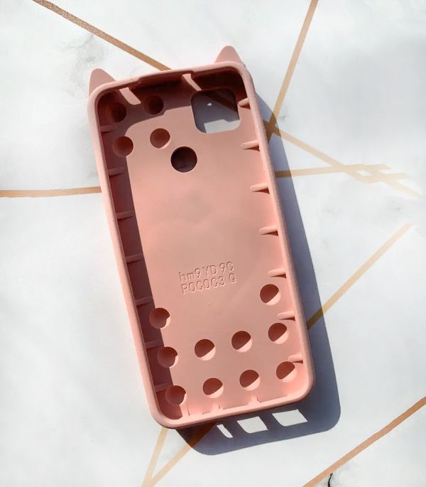 Чохол Попит Антистрес Поп-Іт Pop It для Xiaomi POCO C3 Котик з сердечком Рожевий