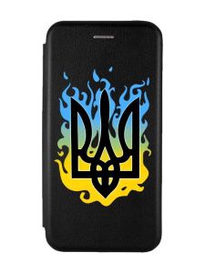 Чохол-книжка з малюнком для Samsung Galaxy A35 (A356) Чорний :: Тризуб Полум'я (принт 257)