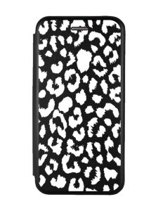 Чохол-книжка з малюнком для Samsung A55 (A556) Чорний :: Леопардовий принт Білий (принт 375)