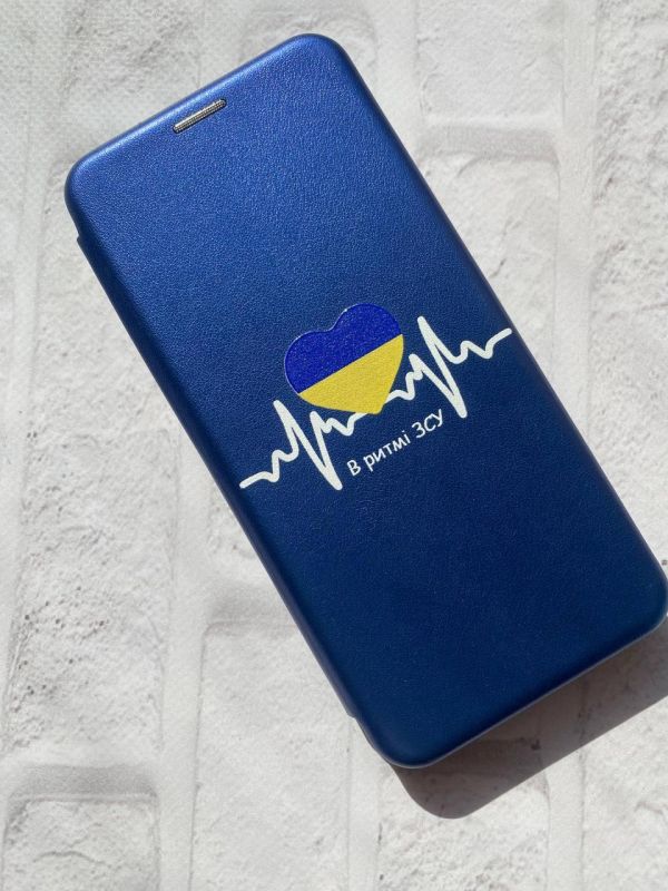 Чохол-книжка з малюнком для Samsung A55 (A556) Синій :: В ритмі ЗСУ (принт 71)