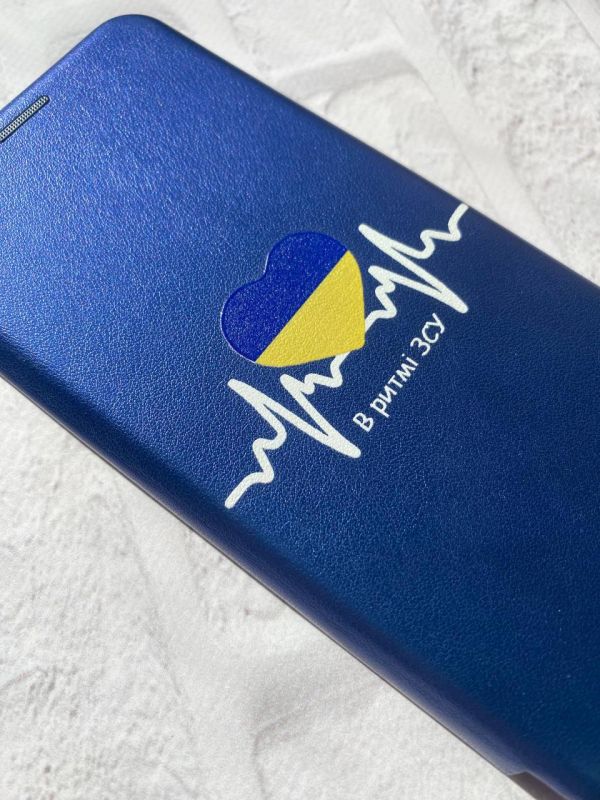 Чохол-книжка з малюнком для Samsung A55 (A556) Синій :: В ритмі ЗСУ (принт 71)