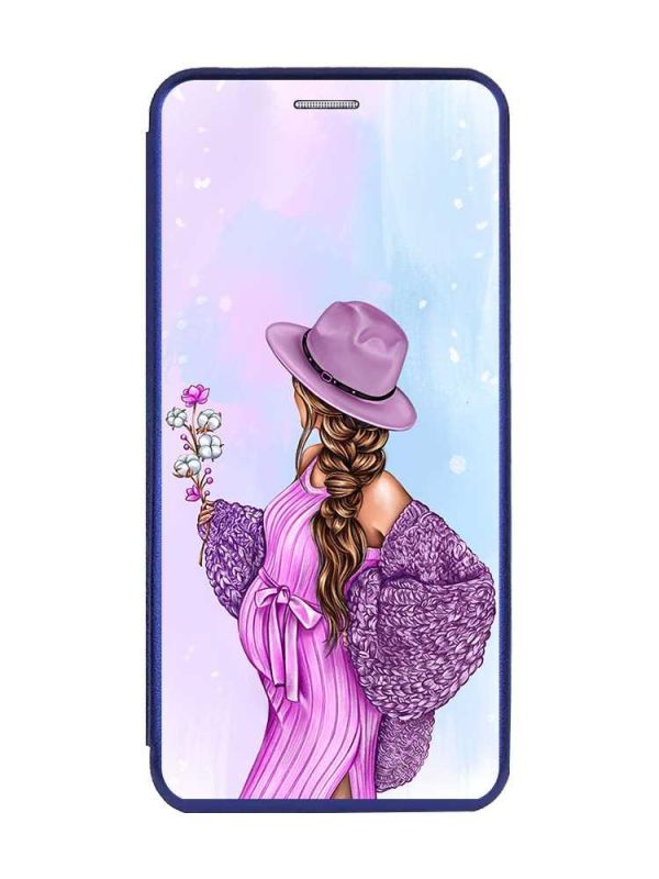 Чохол-книжка з малюнком для Samsung A55 (A556) Синій :: В очікуванні дівчинки (принт 223)