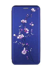 Чохол-книжка з малюнком для Samsung A55 (A556) Синій :: Гілочка квітів (принт 278)