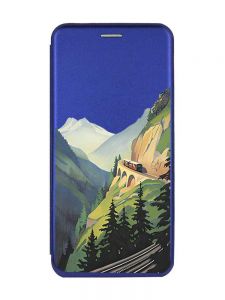 Чохол-книжка з малюнком для Samsung A55 (A556) Синій :: Пейзаж. Гори (принт 87)