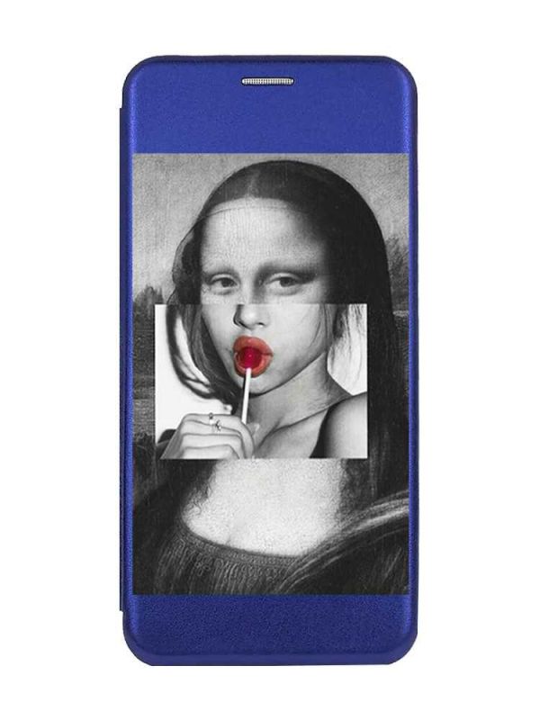 Чохол-книжка з малюнком для Samsung A55 (A556) Синій :: Сучасна Мона Ліза (принт 351)