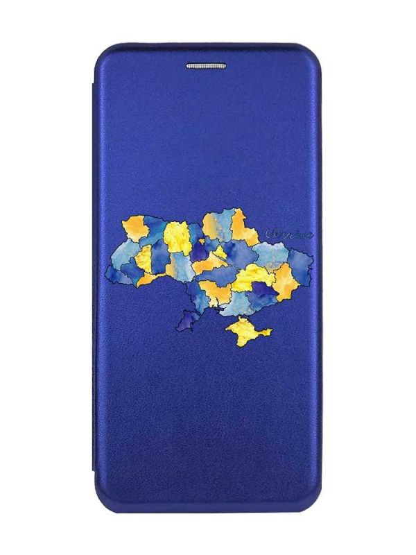 Чохол-книжка з малюнком для Samsung A55 (A556) Синій :: Карта України (принт 261)