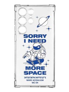 Чохол з потовщеними кутами на Samsung Galaxy S24 Ultra :: Космонавт на скейті (принт 248)