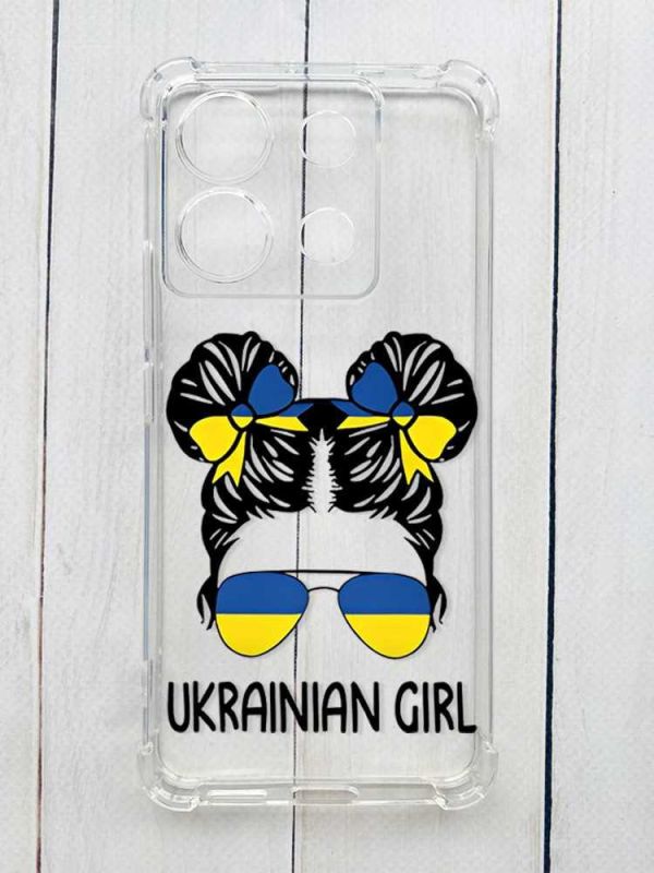 Чохол з потовщеними кутами на Xiaomi Redmi Note 13 Pro 5G :: Українська дівчина (принт 113)