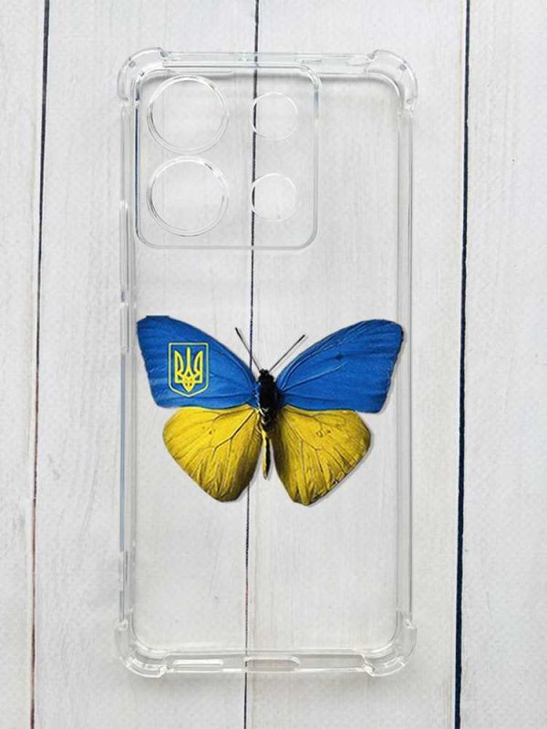 Чохол з потовщеними кутами на Xiaomi Redmi Note 13 Pro 5G :: Метелик Україна (принт 255)