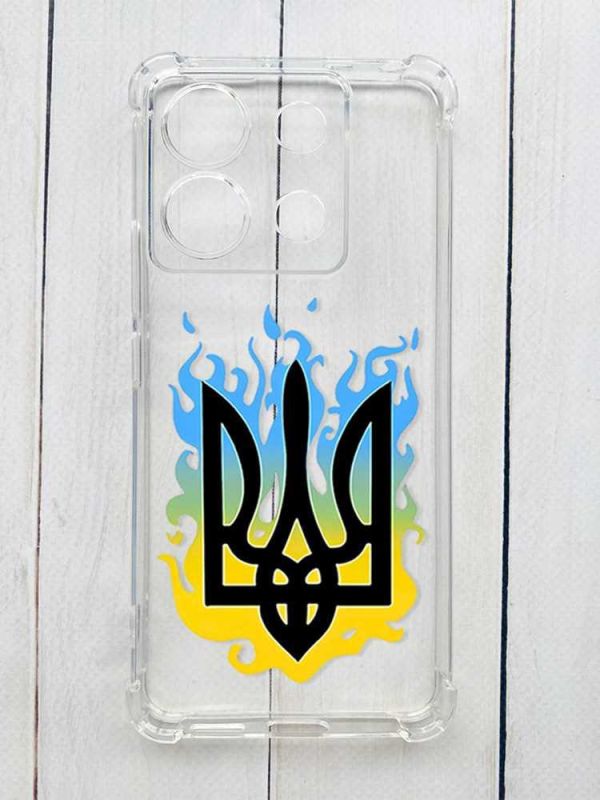 Чохол з потовщеними кутами на Xiaomi Redmi Note 13 Pro 5G :: Тризуб Полум'я (принт 257)