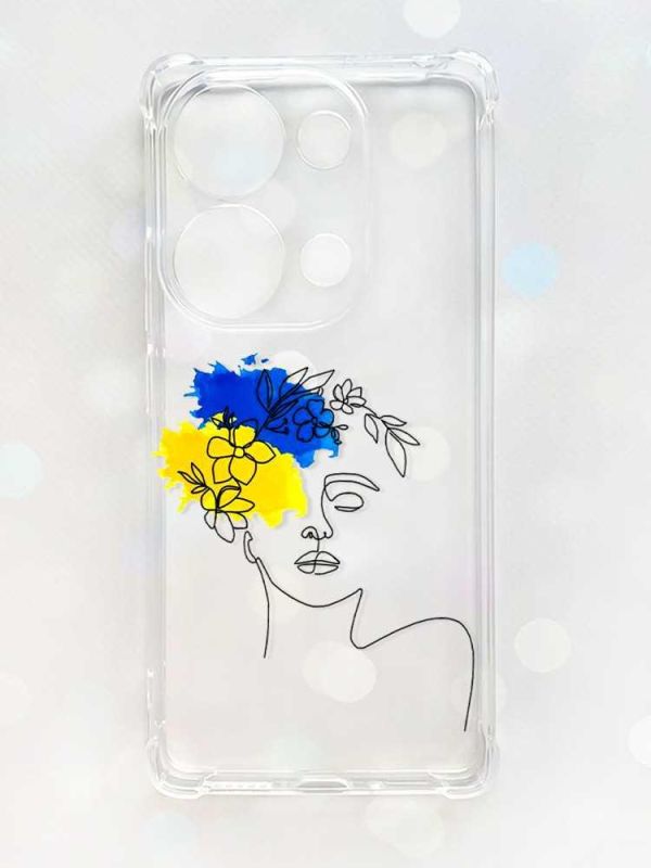 Чохол з потовщеними кутами на Xiaomi Redmi Note 13 Pro 4G :: Українка Арт (принт 3)