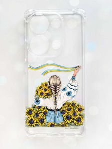 Чохол з потовщеними кутами на Xiaomi Redmi Note 13 Pro 4G :: Дівчина зі стрічкою (принт 25)