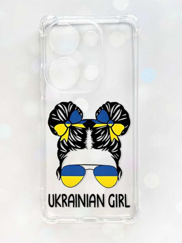 Чохол з потовщеними кутами на Xiaomi Redmi Note 13 Pro 4G :: Українська дівчина (принт 113)