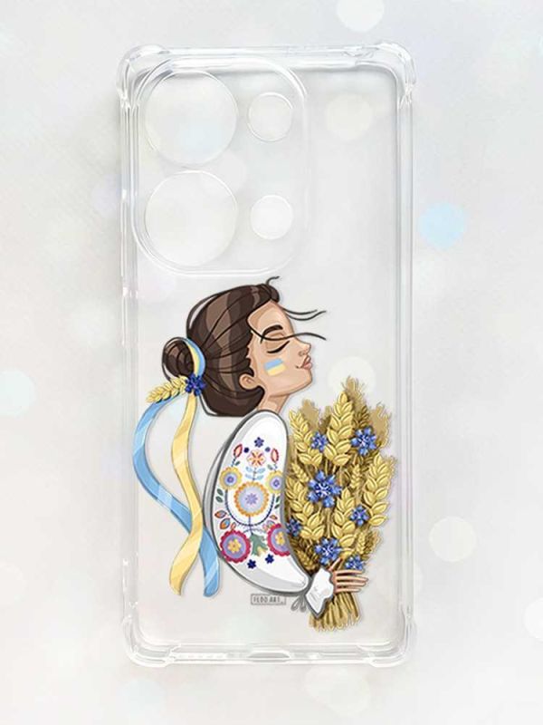 Чохол з потовщеними кутами на Xiaomi Redmi Note 13 Pro 4G :: Українка з колосками (принт 172)