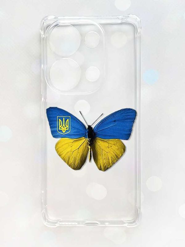 Чохол з потовщеними кутами на Xiaomi Redmi Note 13 Pro 4G :: Метелик Україна (принт 255)