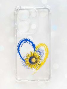 Чохол з потовщеними кутами на Xiaomi Redmi Note 13 Pro 4G :: Серце з соняхом. Україна (принт 260)