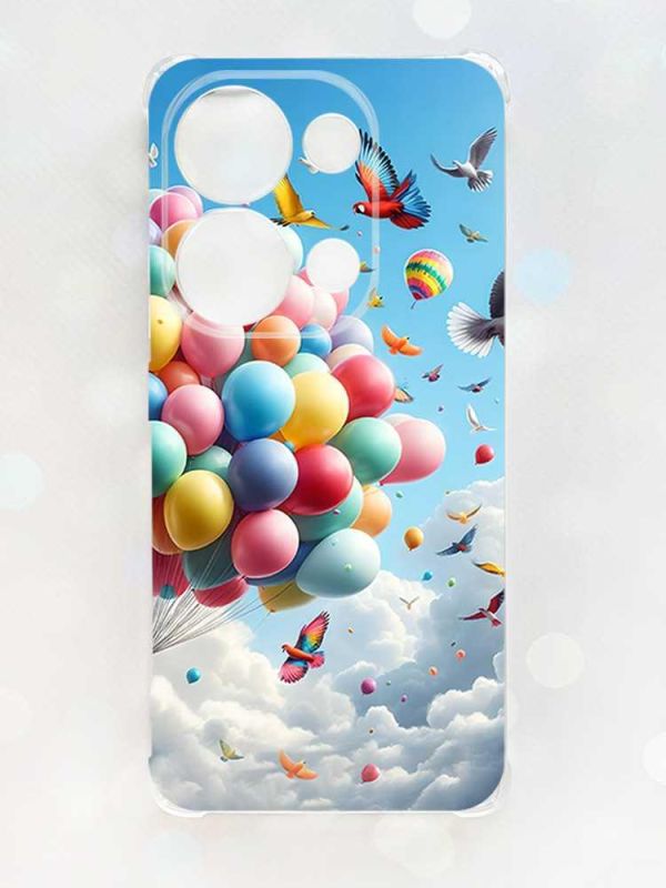Чохол з потовщеними кутами на Xiaomi Redmi Note 13 Pro 4G :: Повітряні кульки (принт 365)