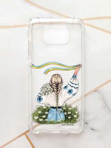 Чохол з потовщеними кутами для Xiaomi Poco X3 :: Дівчина зі стрічкою (принт 17)