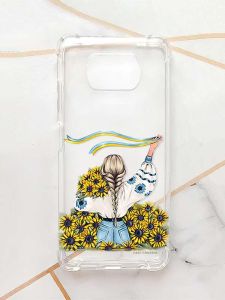 Чохол з потовщеними кутами для Xiaomi Poco X3 :: Дівчина зі стрічкою (принт 25)