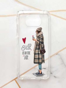 Чохол з потовщеними кутами для Xiaomi Poco X3 :: Дівчина з кавою (принт 59)