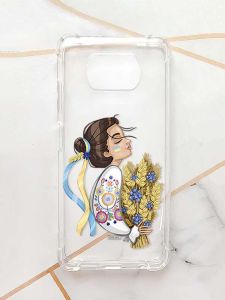 Чохол з потовщеними кутами для Xiaomi Poco X3 :: Українка з колосками (принт 172)