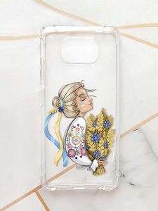Чохол з потовщеними кутами для Xiaomi Poco X3 :: Українка з колосками (принт 173)