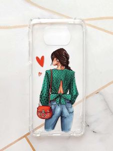 Чохол з потовщеними кутами для Xiaomi Poco X3 :: Дівчина в зеленому (принт 224)