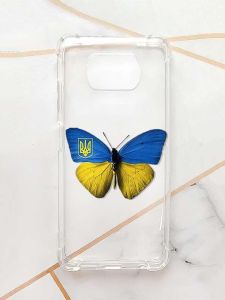 Чохол з потовщеними кутами для Xiaomi Poco X3 :: Метелик Україна (принт 255)