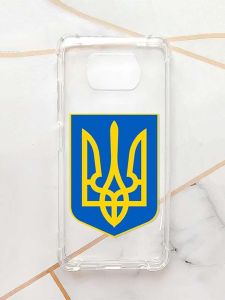 Чохол з потовщеними кутами для Xiaomi Poco X3 :: Тризуб Україна (принт 256)