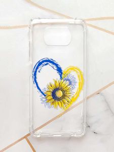 Чохол з потовщеними кутами для Xiaomi Poco X3 :: Серце з соняхом. Україна (принт 260)