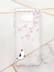 Чохол з потовщеними кутами для Xiaomi Poco X3 :: Котик і сакура (принт 283)