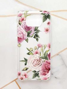 Чохол з потовщеними кутами для Xiaomi Poco X3 :: Рожеві квіти (принт 287)