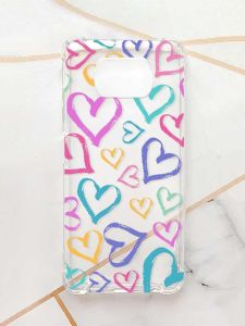 Чохол з потовщеними кутами для Xiaomi Poco X3 :: Різнокольорові сердечка (принт 332)