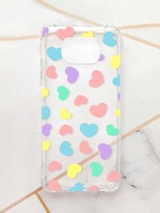 Чохол з потовщеними кутами для Xiaomi Poco X3 :: Різнокольорові сердечка (принт 335)