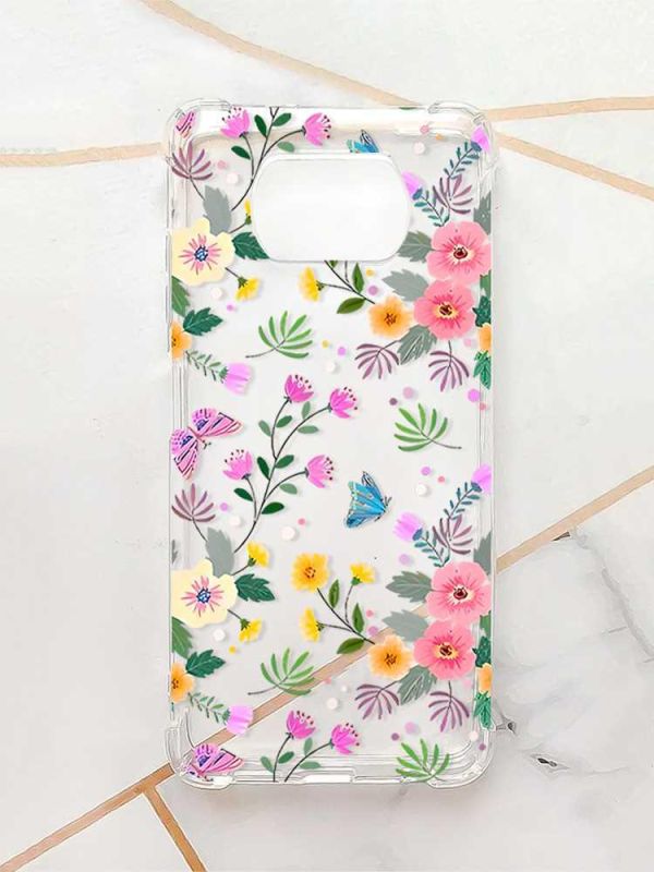 Чохол з потовщеними кутами для Xiaomi Poco X3 :: Квітковий фон (принт 369)