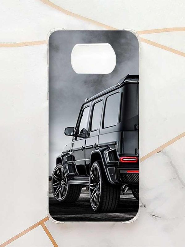Чохол з потовщеними кутами для Xiaomi Poco X3 :: Авто чорне (принт 235)