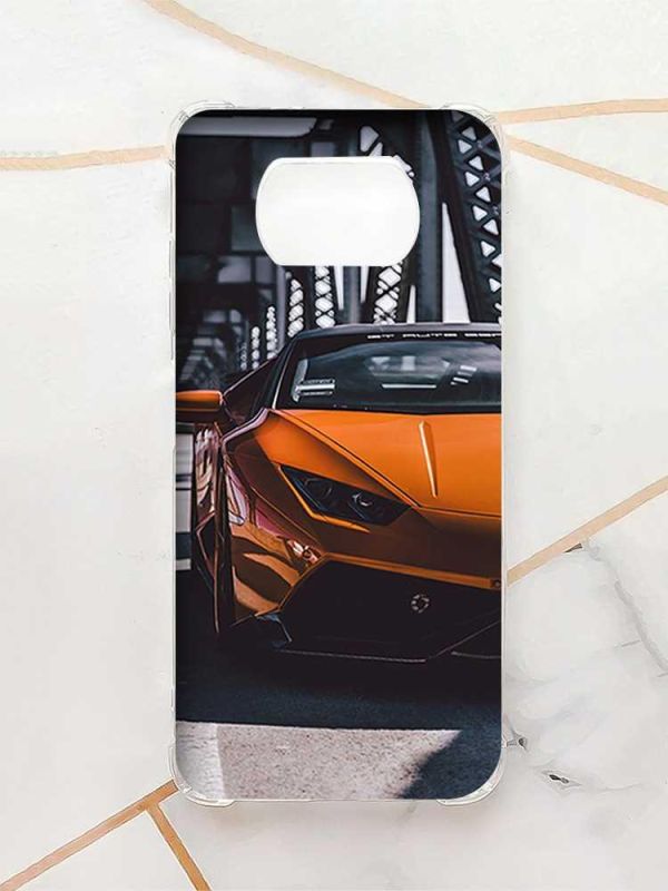 Чохол з потовщеними кутами для Xiaomi Poco X3 :: Авто помаранчеве (принт 237)