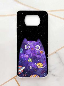 Чохол з потовщеними кутами для Xiaomi Poco X3 :: Фіолетова кішка (принт 361)