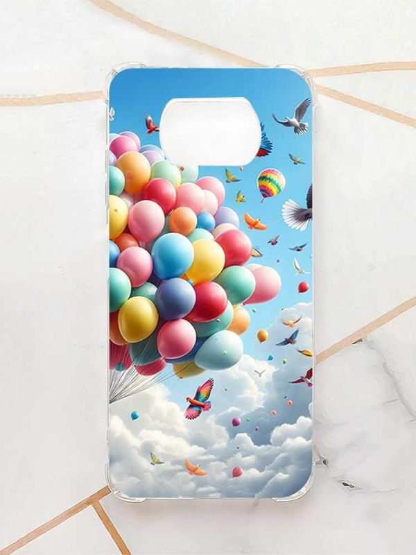 Чохол з потовщеними кутами для Xiaomi Poco X3 :: Повітряні кульки (принт 365)