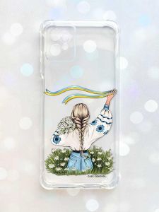 Чохол з потовщеними кутами на Motorola Moto G32 :: Дівчина зі стрічкою (принт 17)