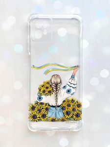 Чохол з потовщеними кутами на Motorola Moto G32 :: Дівчина зі стрічкою (принт 25)