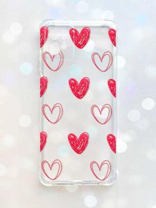 Чохол з потовщеними кутами на Motorola Moto G32 :: Сердечка червоні (принт 77)