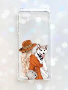 Чохол з потовщеними кутами на Motorola Moto G32 :: Дівчина з песиком (принт 115)