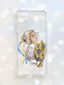 Чохол з потовщеними кутами на Motorola Moto G32 :: Українка з колосками (принт 173)