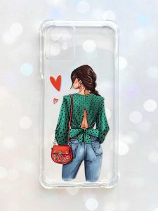 Чохол з потовщеними кутами на Motorola Moto G32 :: Дівчина в зеленому (принт 224)