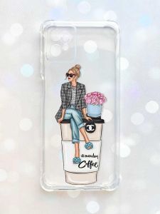 Чохол з потовщеними кутами на Motorola Moto G32 :: Дівчина на каві (принт 228)