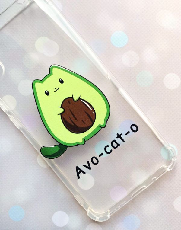 Чохол з потовщеними кутами на Motorola Moto G32 :: Котик Авокадо (принт 306)