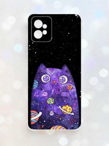 Чохол з потовщеними кутами на Motorola Moto G32 :: Фіолетова кішка (принт 361)