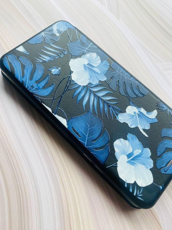 Чохол-книжка з малюнком для Xiaomi Redmi Note 13 4G Чорний :: Тропіки (принт 373)